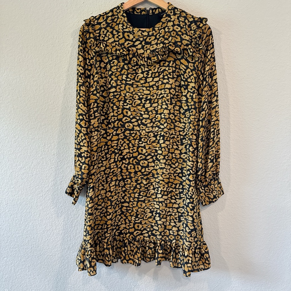 Leopard Print Ruffle Dress